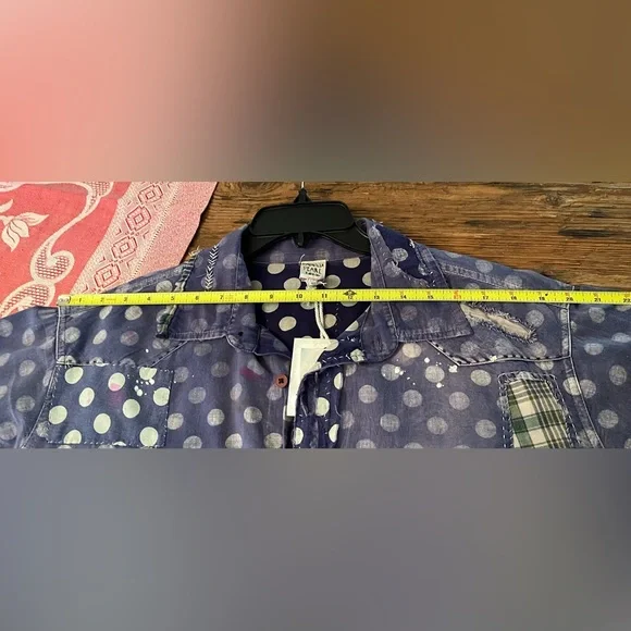 Magnolia Pearl Navy/White Polka Dot Western Cut Shirt - Picture 6 of 9